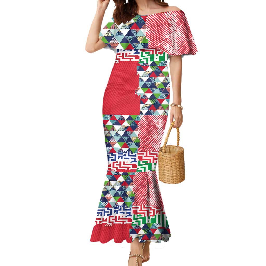 Hawaiian Floral Kakau Tropical Leaves-Sporty Style Mermaid Dress