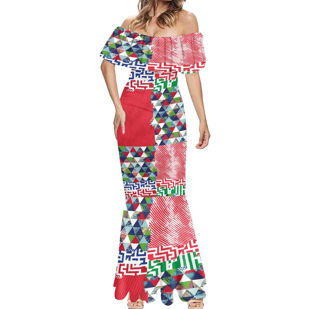 Hawaiian Floral Kakau Tropical Leaves-Sporty Style Mermaid Dress