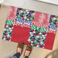 Hawaiian Floral Kakau Tropical Leaves-Sporty Style Rubber Doormat LT03 - Polynesian Pride