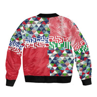 Hawaiian Floral Kakau Tropical Leaves-Sporty Style Sleeve Zip Bomber Jacket