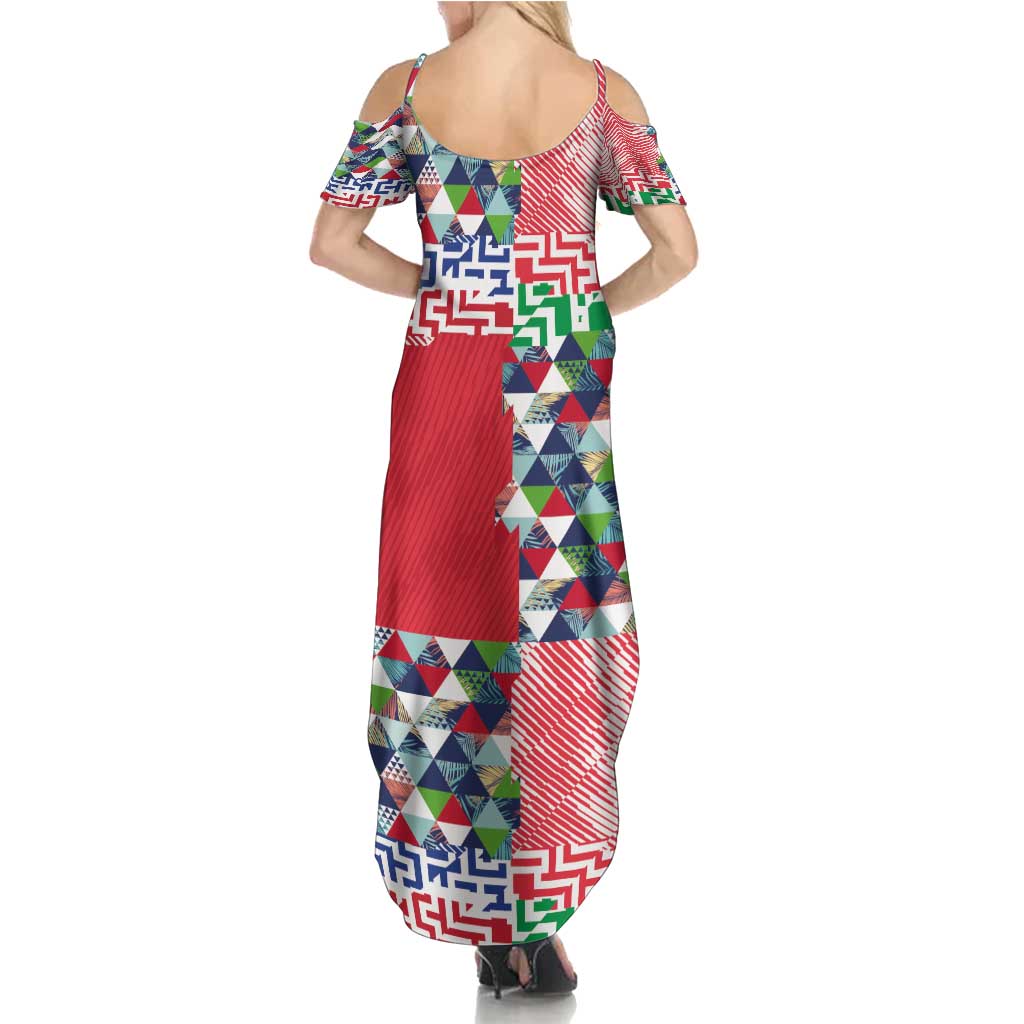 Hawaiian Floral Kakau Tropical Leaves-Sporty Style Summer Maxi Dress LT03 - Polynesian Pride