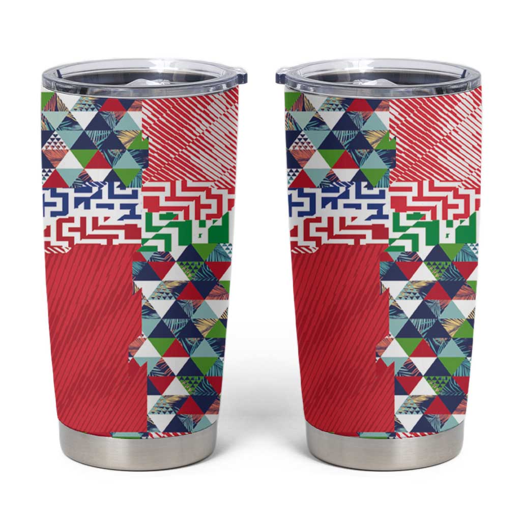 Hawaiian Floral Kakau Tropical Leaves-Sporty Style Tumbler Cup