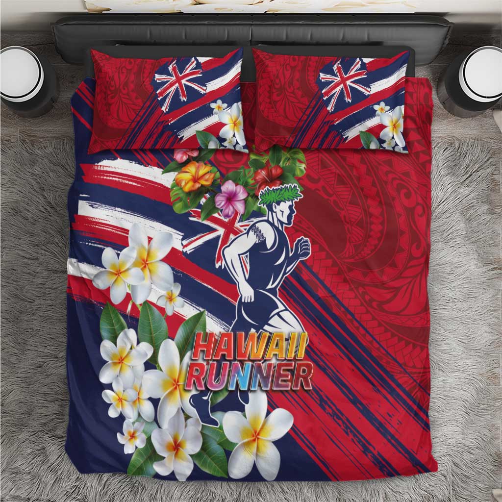 Hawaii Runner-Kakau Art with Lei and Plumeria Bedding Set