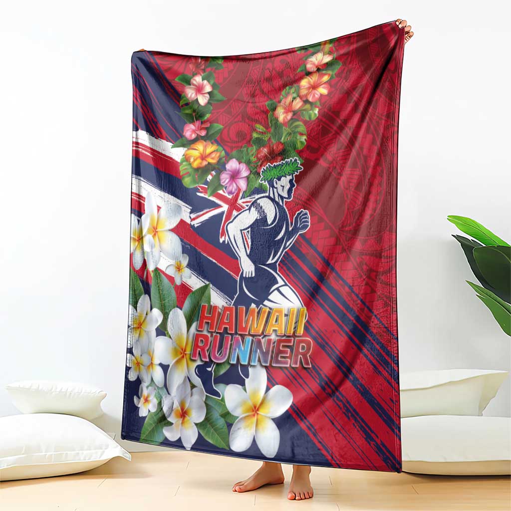Hawaii Runner-Kakau Art with Lei and Plumeria Blanket LT03 - Polynesian Pride