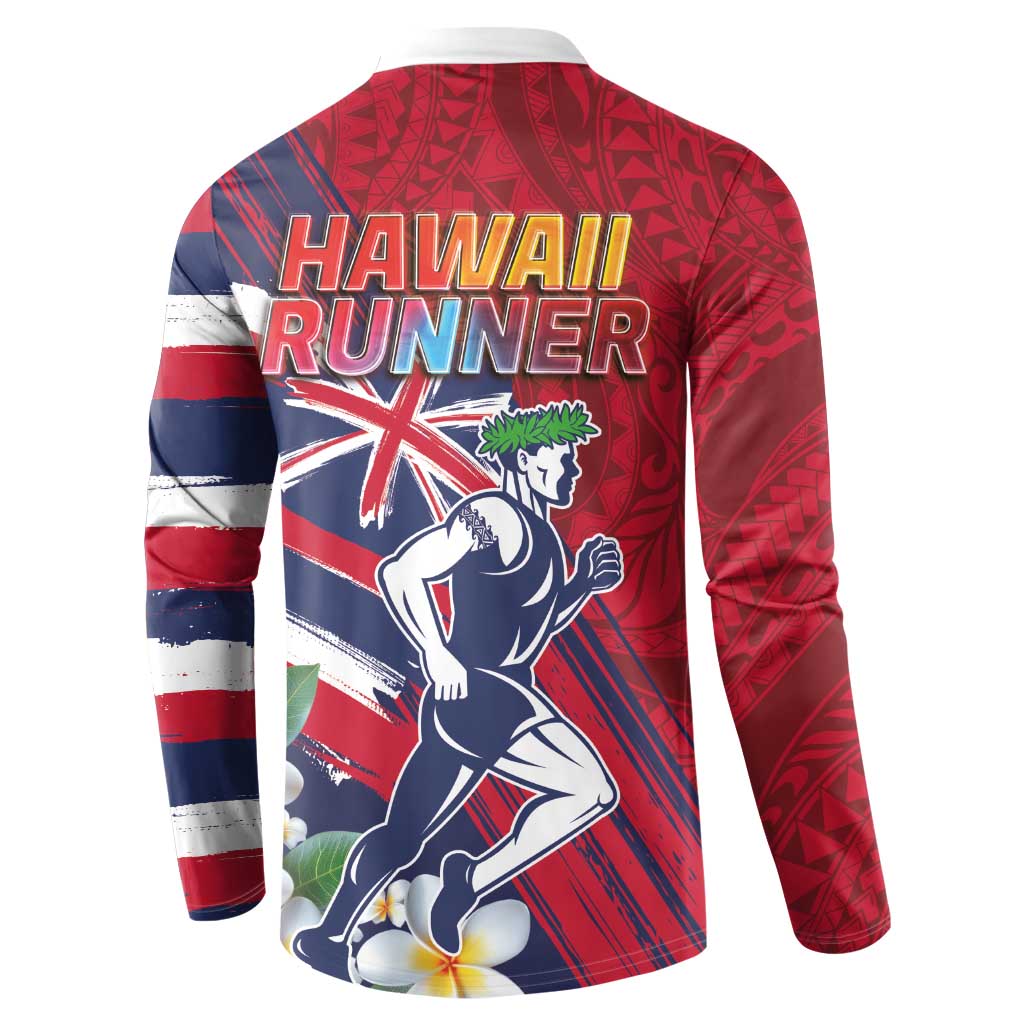 Hawaii Runner-Kakau Art with Lei and Plumeria Button Sweatshirt LT03 - Polynesian Pride