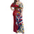 Hawaii Runner-Kakau Art with Lei and Plumeria Family Matching Off Shoulder Maxi Dress and Hawaiian Shirt