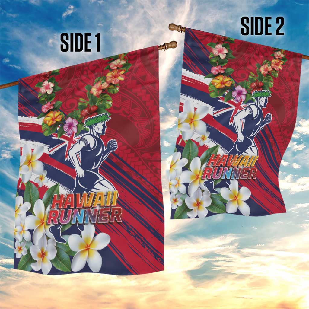 Hawaii Runner-Kakau Art with Lei and Plumeria Garden Flag LT03 - Polynesian Pride