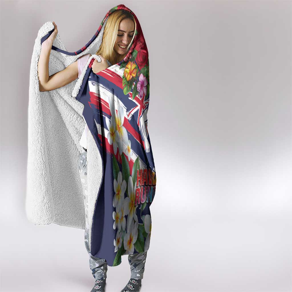 Hawaii Runner-Kakau Art with Lei and Plumeria Hooded Blanket LT03 - Polynesian Pride