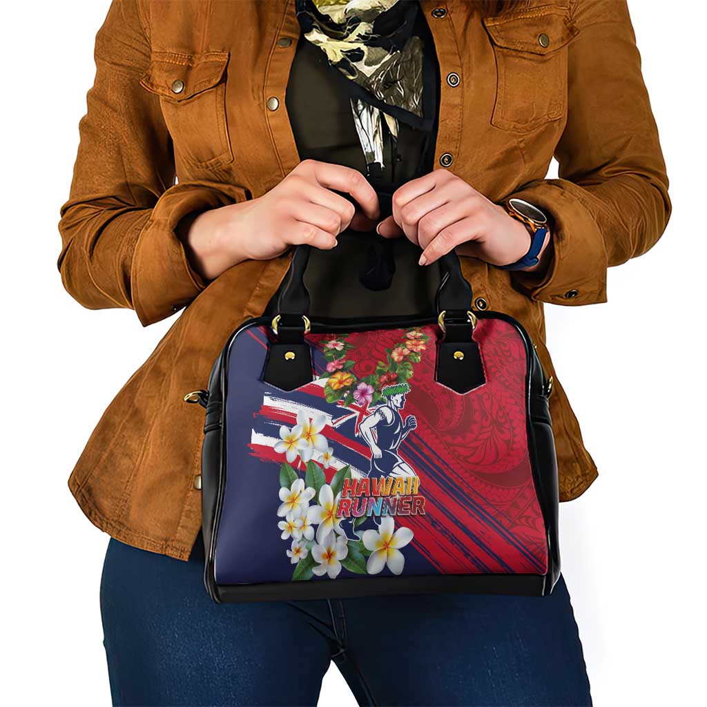 Hawaii Runner-Kakau Art with Lei and Plumeria Shoulder Handbag