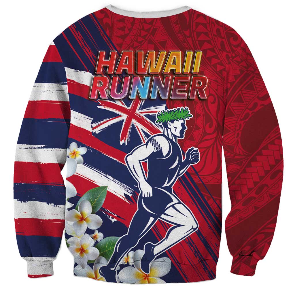 Hawaii Runner-Kakau Art with Lei and Plumeria Sweatshirt LT03 - Polynesian Pride