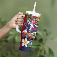 Hawaii Runner-Kakau Art with Lei and Plumeria Tumbler With Handle LT03 - Polynesian Pride