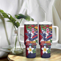 Hawaii Runner-Kakau Art with Lei and Plumeria Tumbler With Handle LT03 - Polynesian Pride