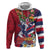 Hawaii Runner-Kakau Art with Lei and Plumeria Zip Hoodie