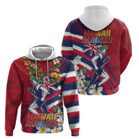 Hawaii Runner-Kakau Art with Lei and Plumeria Zip Hoodie
