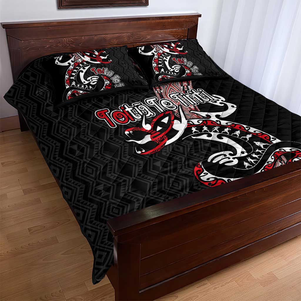 Aotearoa Toitu Te Tiriti Taniko Quilt Bed Set Maori Taniwha Haka - Honour the Treaty LT03 - Polynesian Pride