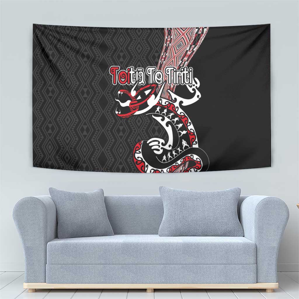 Aotearoa Toitu Te Tiriti Taniko Tapestry Maori Taniwha Haka - Honour the Treaty