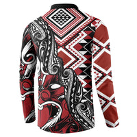 Aotearoa Maori Moko Art with Taniko Half Style Button Sweatshirt LT03 - Polynesian Pride