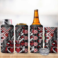 Aotearoa Maori Moko Art with Taniko Half Style 4 in 1 Can Cooler Tumbler LT03 - Polynesian Pride