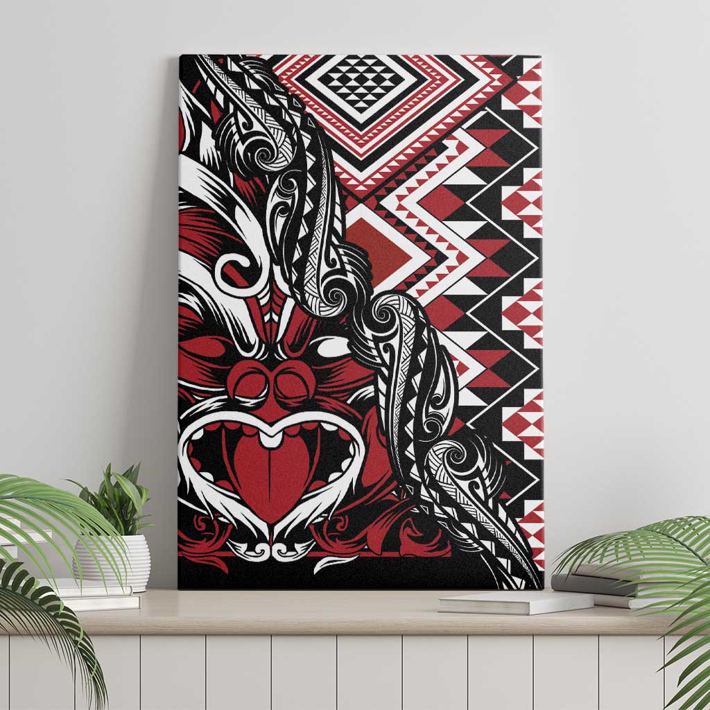 Aotearoa Maori Moko Art with Taniko Half Style Canvas Wall Art LT03 - Polynesian Pride