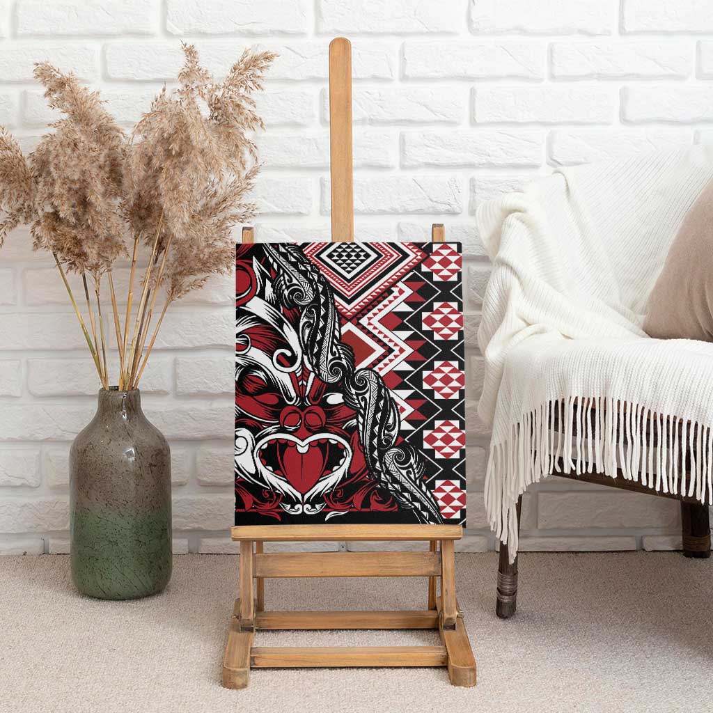 Aotearoa Maori Moko Art with Taniko Half Style Canvas Wall Art LT03 - Polynesian Pride