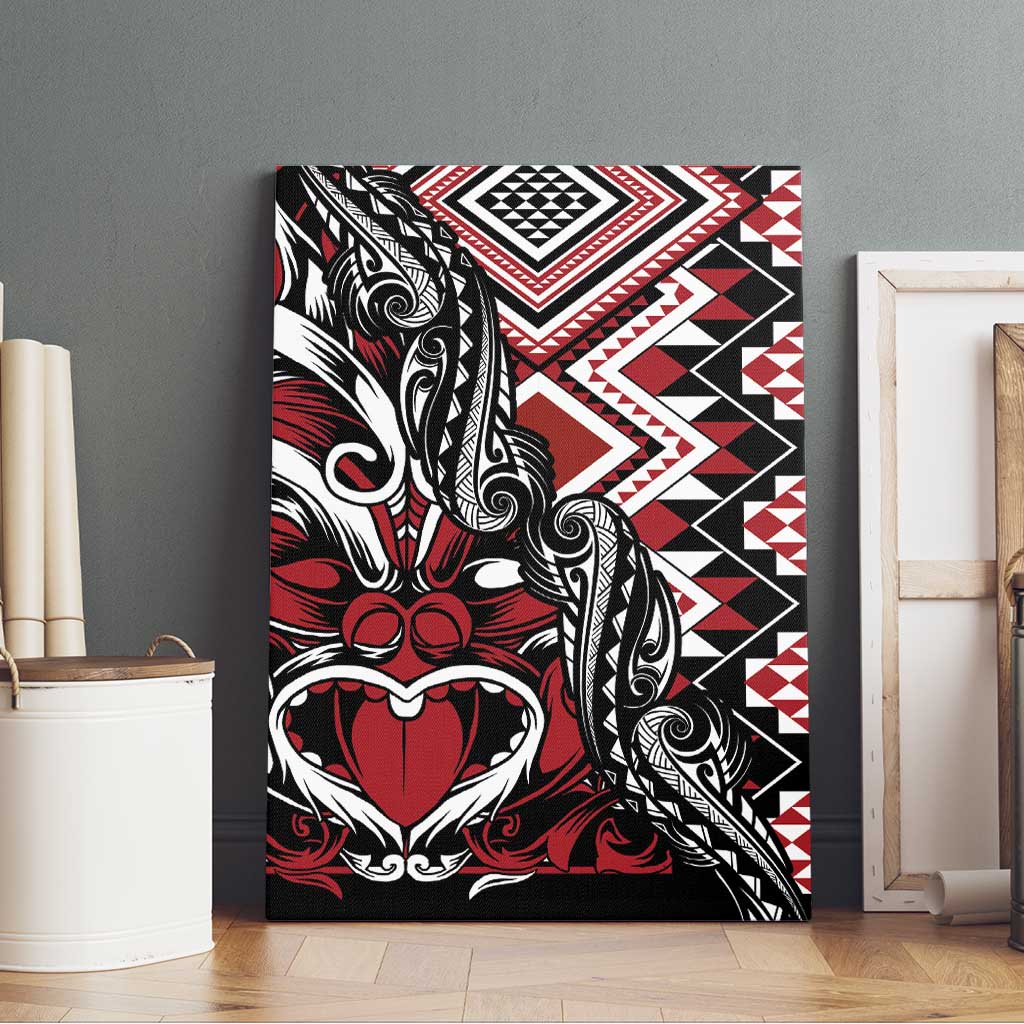 Aotearoa Maori Moko Art with Taniko Half Style Canvas Wall Art LT03 - Polynesian Pride