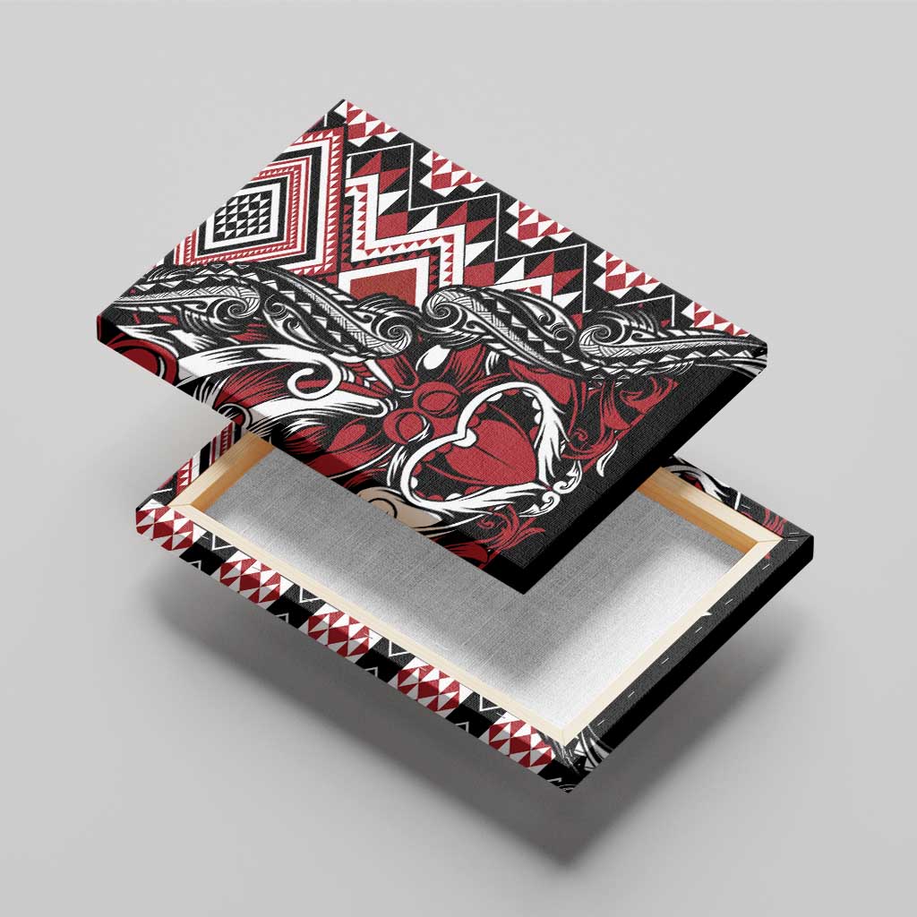 Aotearoa Maori Moko Art with Taniko Half Style Canvas Wall Art LT03 - Polynesian Pride