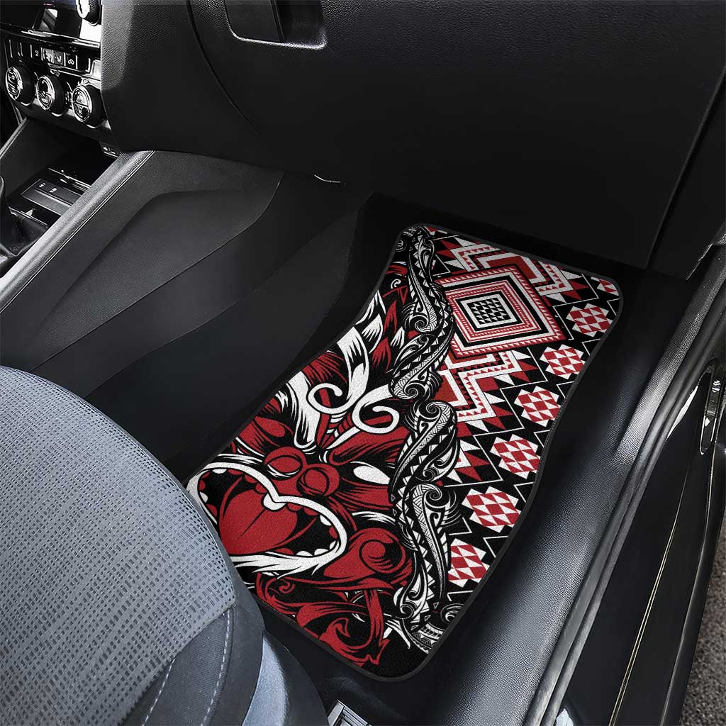 Aotearoa Maori Moko Art with Taniko Half Style Car Mats LT03 - Polynesian Pride