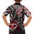 Aotearoa Maori Moko Art with Taniko Half Style Family Matching Short Sleeve Bodycon Dress and Hawaiian Shirt