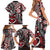 Aotearoa Maori Moko Art with Taniko Half Style Family Matching Short Sleeve Bodycon Dress and Hawaiian Shirt