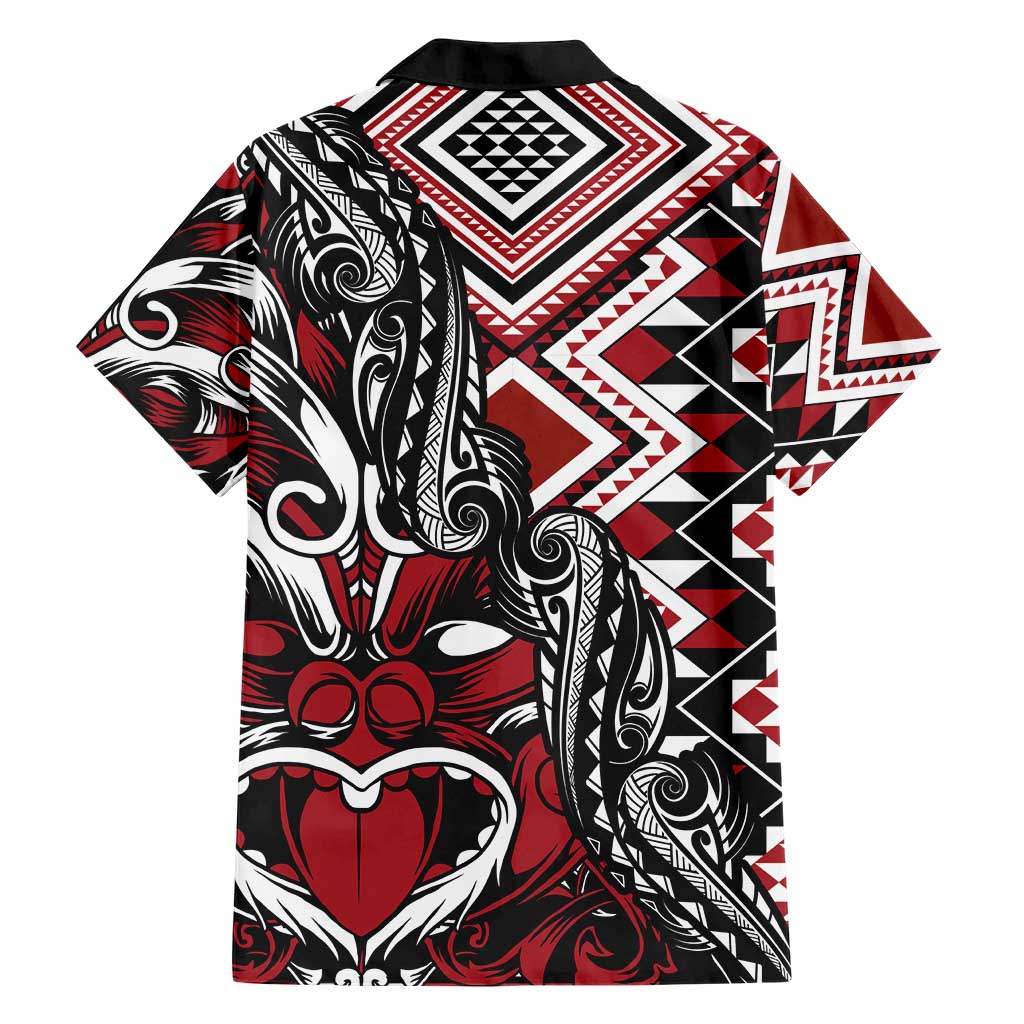 Aotearoa Maori Moko Art with Taniko Half Style Hawaiian Shirt LT03 - Polynesian Pride