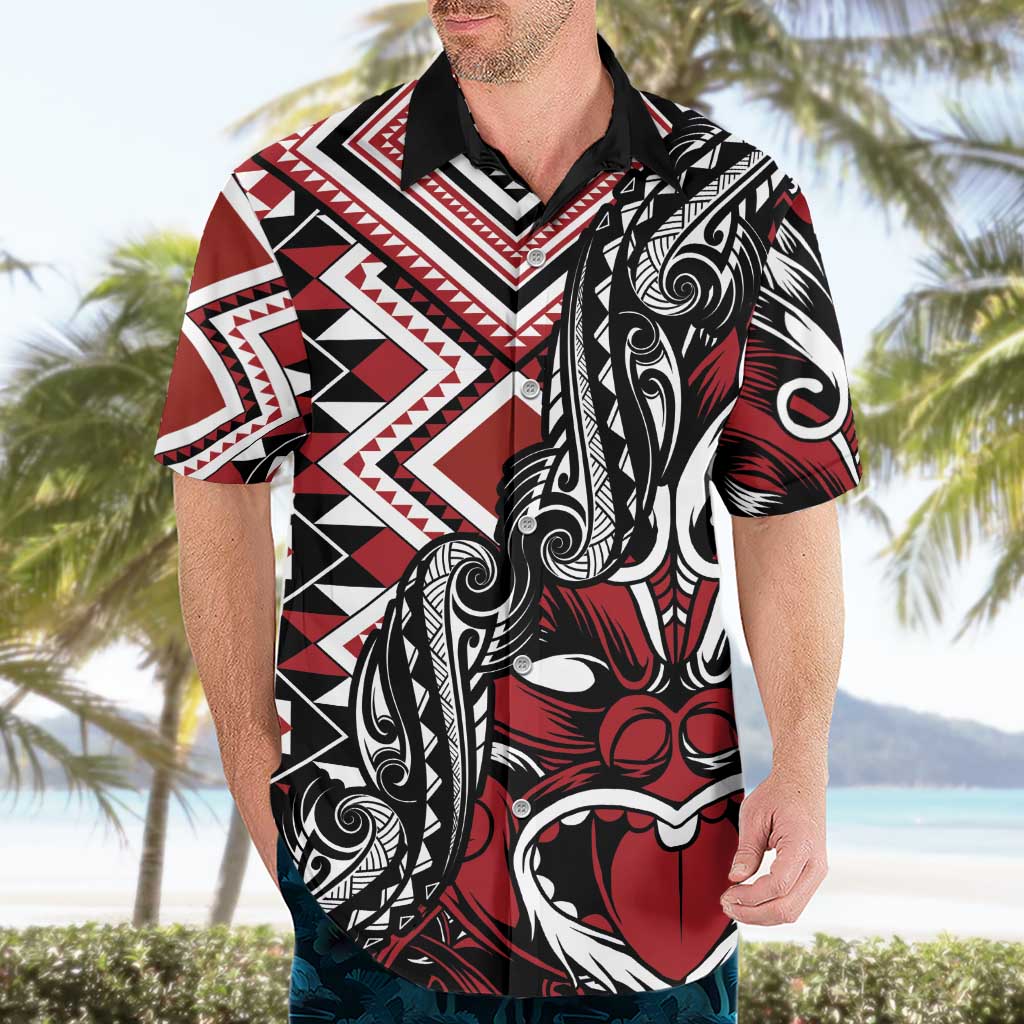 Aotearoa Maori Moko Art with Taniko Half Style Hawaiian Shirt LT03 - Polynesian Pride