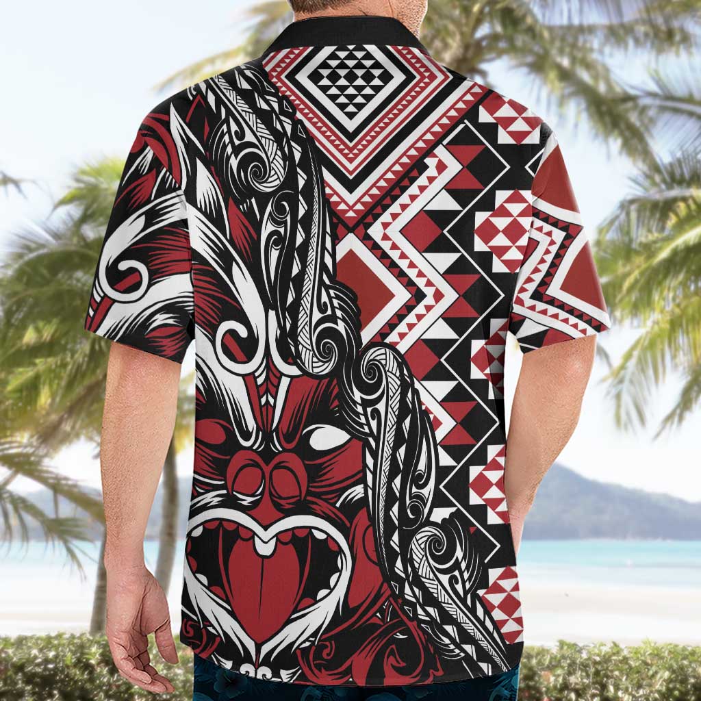 Aotearoa Maori Moko Art with Taniko Half Style Hawaiian Shirt LT03 - Polynesian Pride