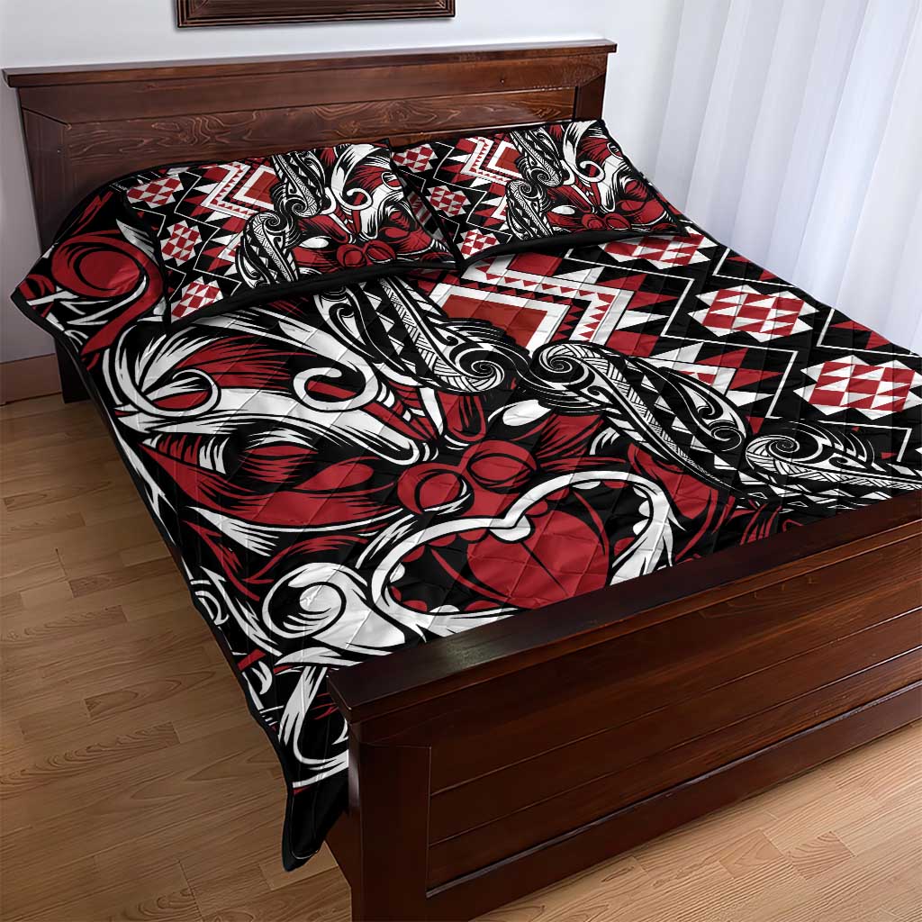 Aotearoa Maori Moko Art with Taniko Half Style Quilt Bed Set LT03 - Polynesian Pride