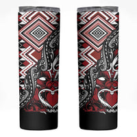 Aotearoa Maori Moko Art with Taniko Half Style Skinny Tumbler