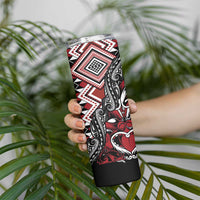 Aotearoa Maori Moko Art with Taniko Half Style Skinny Tumbler