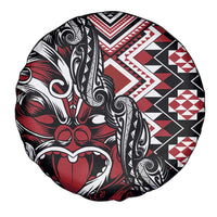 Aotearoa Maori Moko Art with Taniko Half Style Spare Tire Cover