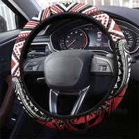 Aotearoa Maori Moko Art with Taniko Half Style Steering Wheel Cover LT03 - Polynesian Pride