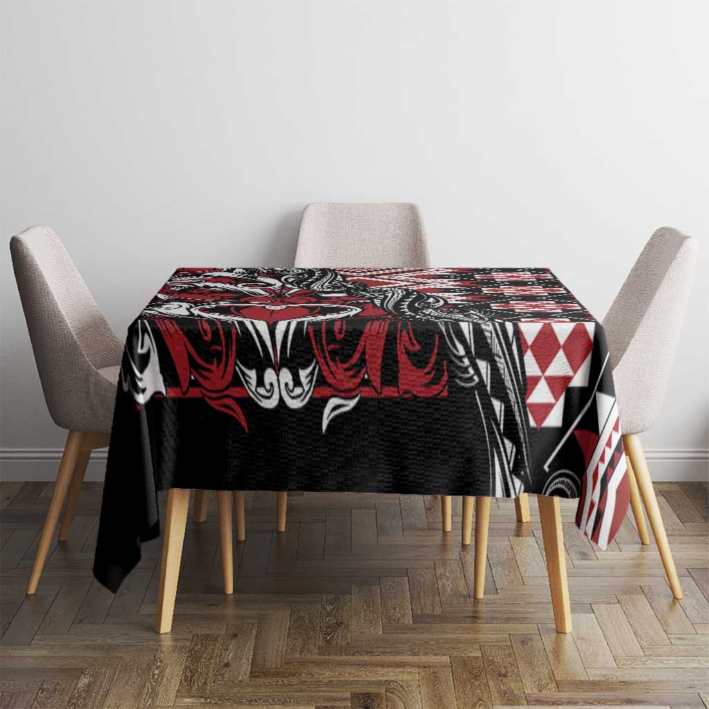 Aotearoa Maori Moko Art with Taniko Half Style Tablecloth LT03 - Polynesian Pride