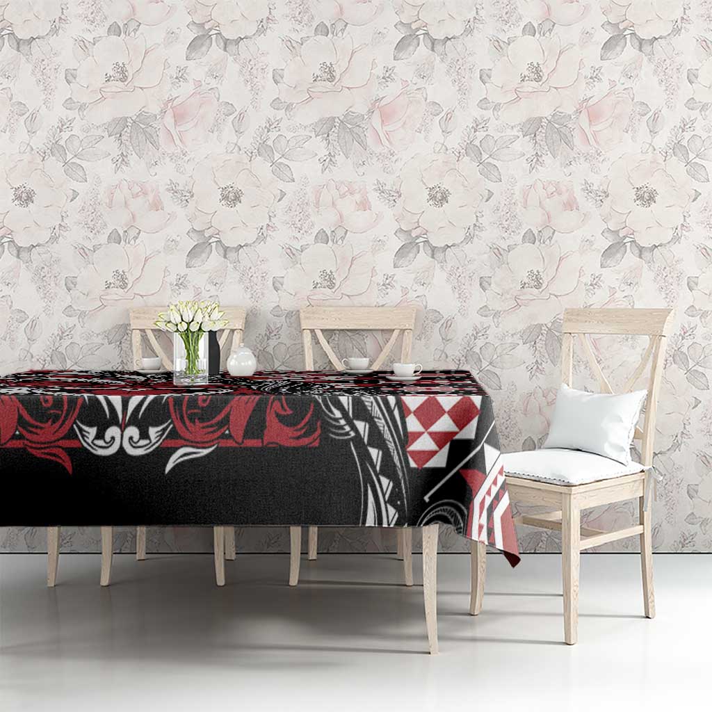 Aotearoa Maori Moko Art with Taniko Half Style Tablecloth LT03 - Polynesian Pride