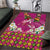 Hawaiian Lei Turtle and Plumeria Area Rug Polynerian Art Tattoo-Plum Pink Color