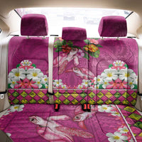 Hawaiian Lei Turtle and Plumeria Back Car Seat Cover Polynerian Art Tattoo-Plum Pink Color