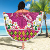 Hawaiian Lei Turtle and Plumeria Beach Blanket Polynerian Art Tattoo-Plum Pink Color LT03 - Polynesian Pride
