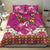 Hawaiian Lei Turtle and Plumeria Bedding Set Polynerian Art Tattoo-Plum Pink Color