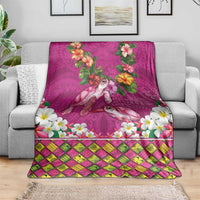 Hawaiian Lei Turtle and Plumeria Blanket Polynerian Art Tattoo-Plum Pink Color LT03 - Polynesian Pride