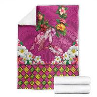 Hawaiian Lei Turtle and Plumeria Blanket Polynerian Art Tattoo-Plum Pink Color LT03 - Polynesian Pride