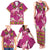 Hawaiian Lei Turtle and Plumeria Family Matching Tank Maxi Dress and Hawaiian Shirt Polynerian Art Tattoo-Plum Pink Color