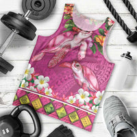 Hawaiian Lei Turtle and Plumeria Men Tank Top Polynerian Art Tattoo-Plum Pink Color LT03 - Polynesian Pride