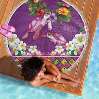 Hawaiian Lei Turtle and Plumeria Beach Blanket Polynerian Art Tattoo-Mauve Color LT03 - Polynesian Pride