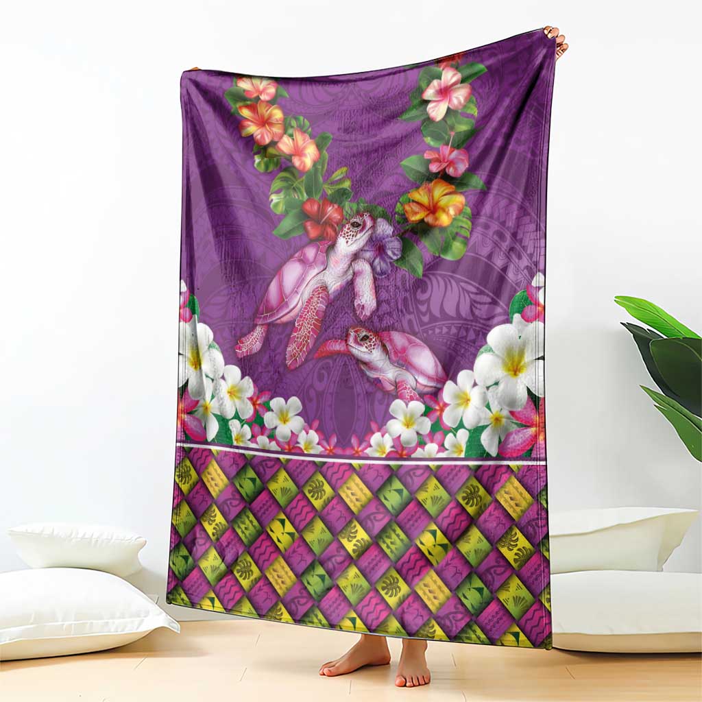 Hawaiian Lei Turtle and Plumeria Blanket Polynerian Art Tattoo-Mauve Color LT03 - Polynesian Pride