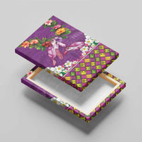 Hawaiian Lei Turtle and Plumeria Canvas Wall Art Polynerian Art Tattoo-Mauve Color LT03 - Polynesian Pride